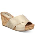 Style & Co Jillee Crisscross Slide Wedge Sandals, Created For Macy's Women's Shoes