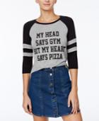 Rebellious One Juniors' Pizza Graphic T-shirt