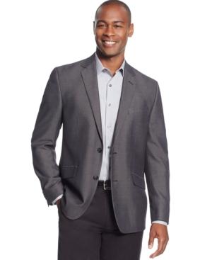 Kenneth Cole New York Black And Grey Neat Slim-fit Sport Coat