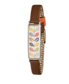 Orla Kiely Watch, Tan Leather Strap With Buckle Closure