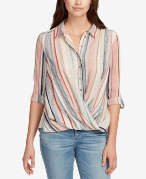 Vintage America Kenzi Striped Cross-front Top