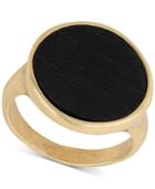 Lucky Brand Gold-tone & Wood Circle Ring