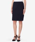 Tahari Asl Petite Faux-leather-trim Pencil Skirt