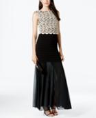 Betsy & Adam Lace Bodycon Mermaid Gown