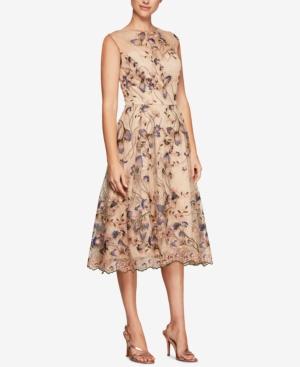 Alex Evenings Sequined Embroidered Midi Dress