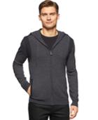 Calvin Klein Ribbed Zip-front Hoodie
