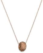 Diamond-cut Bead Pendant Necklace In 14k Rose Gold