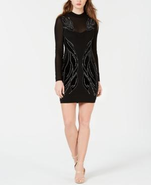 Guess Long-sleeve Velour Bodycon Dress