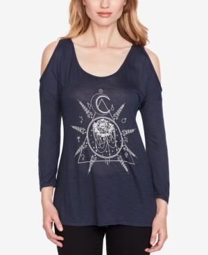 Jessica Simpson Juniors' Cold-shoulder Graphic T-shirt