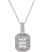Diamond Cluster 18 Pendant Necklace (1/2 Ct. T.w.) In 14k White Gold