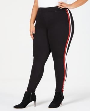 Hue Plus Size Racer Stripe Original Denim Leggings