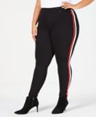 Hue Plus Size Racer Stripe Original Denim Leggings