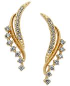 Eliot Danori Gold-tone Crystal Angel Wing Earrings