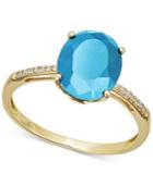 Swiss Blue Topaz (3 Ct. T.w.) & Diamond Accent Ring In 14k Gold