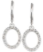 Anne Klein Silver-tone Pave Circle Drop Earrings