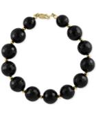 Eclipse By Effy Onyx (12 & 4mm) And Gold Bead Bracelet In 14k Gold
