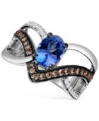 Le Vian Ocean Wave Tanzanite (1 Ct. T.w.) And Diamond (1/3 Ct. T.w.) Ring In 14k White Gold