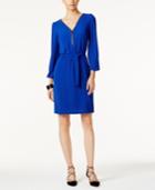 Inc International Concepts Zip-front Belted Dress, Created For Macy's