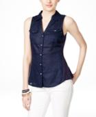 Inc International Concepts Linen Sleeveless Shirt, Only At Macy's