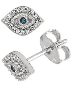 Elsie May Diamond Evil Eye Stud Earrings (1/10 Ct. T.w.) In Sterling Silver