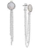 Inc International Concepts Silver-tone Imitation Mother Of Pearl Front And Back Earrings, Only At Macy's