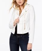 Material Girl Juniors' Studded Ponte-knit Moto Jacket, Created For Macy's