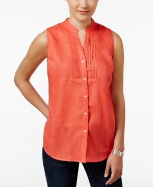 Charter Club Sleeveless Linen Shirt, Only At Macy's