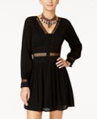 American Rag Embellished Illusion Fit & Flare Dress, Only At Macy's