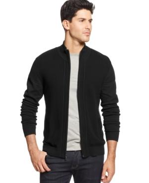 Alfani Textured Full-zip Cardigan