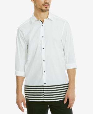 Kenneth Cole Reaction Men's Slim-fit Hem-striped Shirt