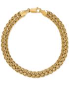 Wide Woven Link Bracelet In 10k Gold