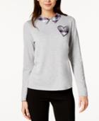 Maison Jules Plaid Heart Collared Top, Created For Macy's