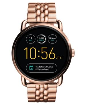 Fossil Q Gen 2 Wander Rose Gold-tone Stainless Steel Bracelet Touchscreen Smart Watch 45mm Ftw2112
