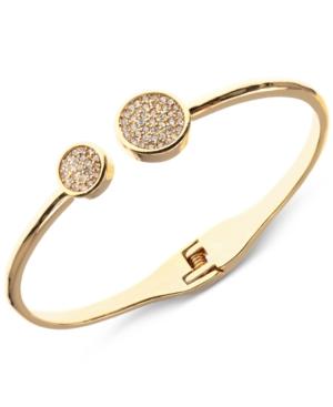 Anne Klein Gold-tone Open Pave Disk Hinge Bracelet