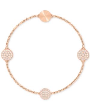 Swarovski Rose Gold-tone Pave Disc Magnetic Closure Bracelet