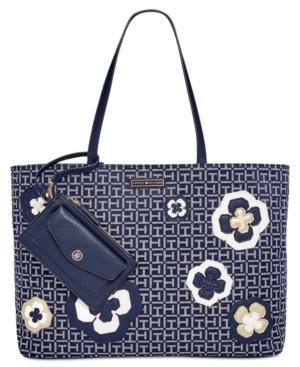 Tommy Hilfiger Novelty Logo Embellished Monogram Tote