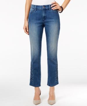 Nydj Embroidered Ira Relaxed Ankle Jeans