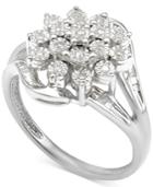 Diamond Cluster Ring (1/5 Ct. T.w.) In Sterling Silver