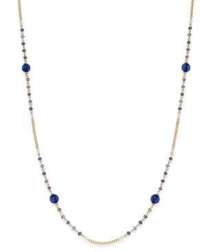 Inc International Concepts Gold-tone Blue Bead Long Necklace, Only At Macy's