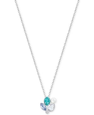 Swarovski Silver-tone Multi-crystal Pendant Necklace