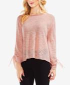 Vince Camuto Drawstring-sleeve Pointelle Sweater