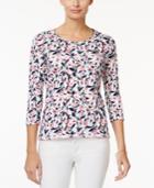 Charter Club Petite Cotton Floral-print Top, Only At Macy's