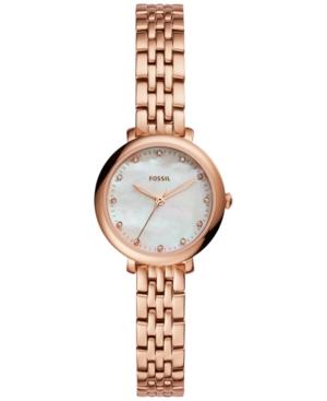 Fossil Women's Jacqueline Rose Gold-tone Stainless Steel Bracelet Watch 26mm Es4031
