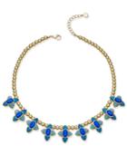 Charter Club Gold-tone Blue Crystal Geometric Collar Necklace, Only At Macy's