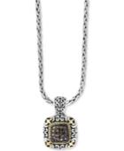Effy Diamond Filigree 18 Square Pendant Necklace (1/2 Ct. T.w.) In Sterling Silver And 18k Gold