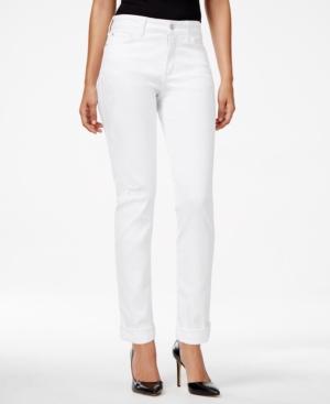 Nydj Sylvia Ripped White Wash Boyfriend Jeans