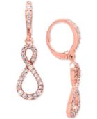 Giani Bernini Cubic Zirconia Infinity Drop Earrings In 18k Rose Gold-plated & Sterling Silver, Created For Macy's