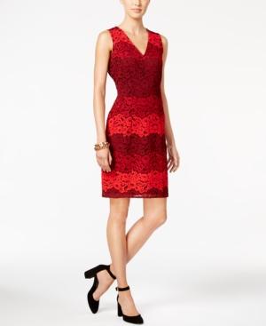 Tommy Hilfiger Ombre Floral-lace Sheath Dress