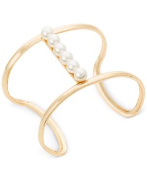 Inc International Concepts Imitation Pearl Open Cuff Bracelet, Only At Macy's