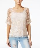 Say What? Juniors' Crochet Knit Top